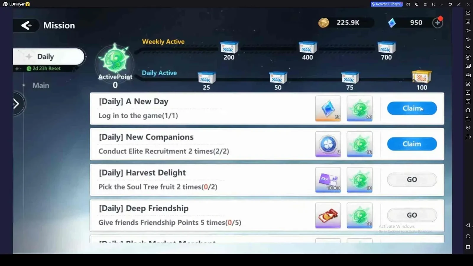 Missions for Many Rewards