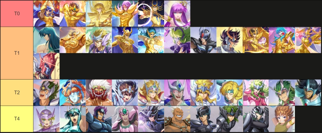 saint seiya ex tier list