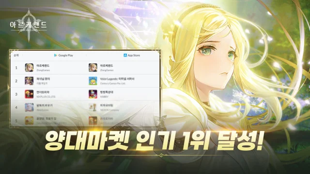 '아르케랜드', 출시 하루 만에 양대 마켓 인기 1위 등극