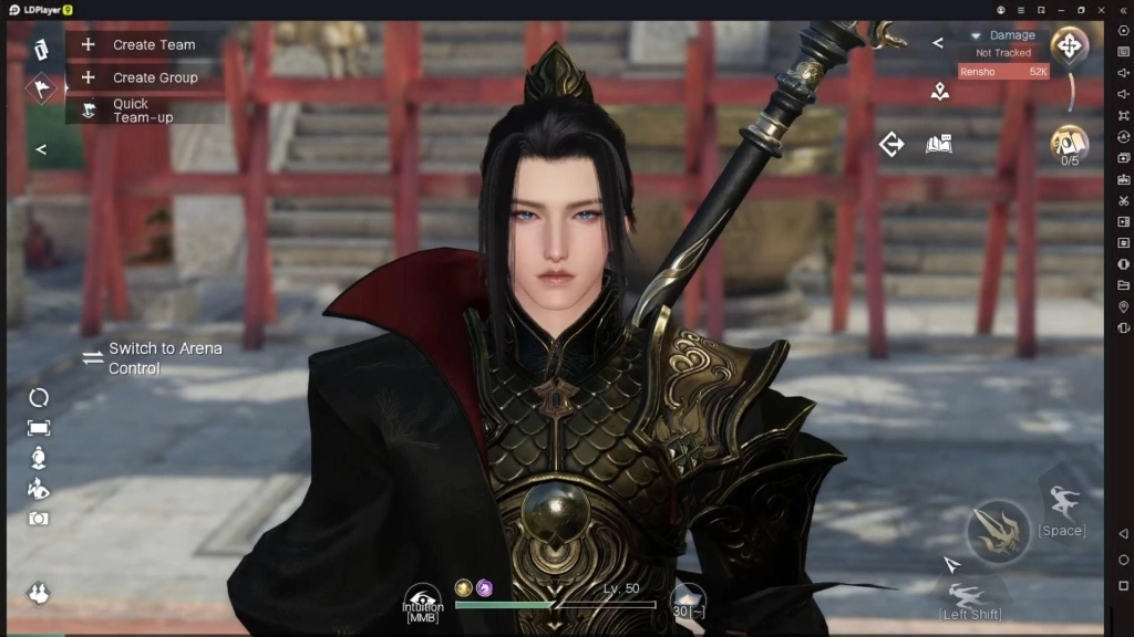 Tampilan karakter Bloodstorm Sword of Justice.