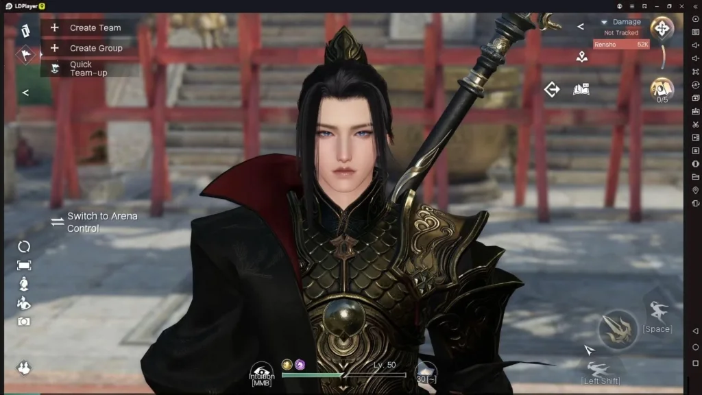 Tampilan karakter Bloodstorm Sword of Justice.