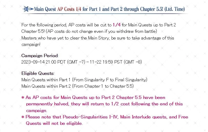 Fate/Grand Order Story Support and Interlude Campaigns - What To Expect