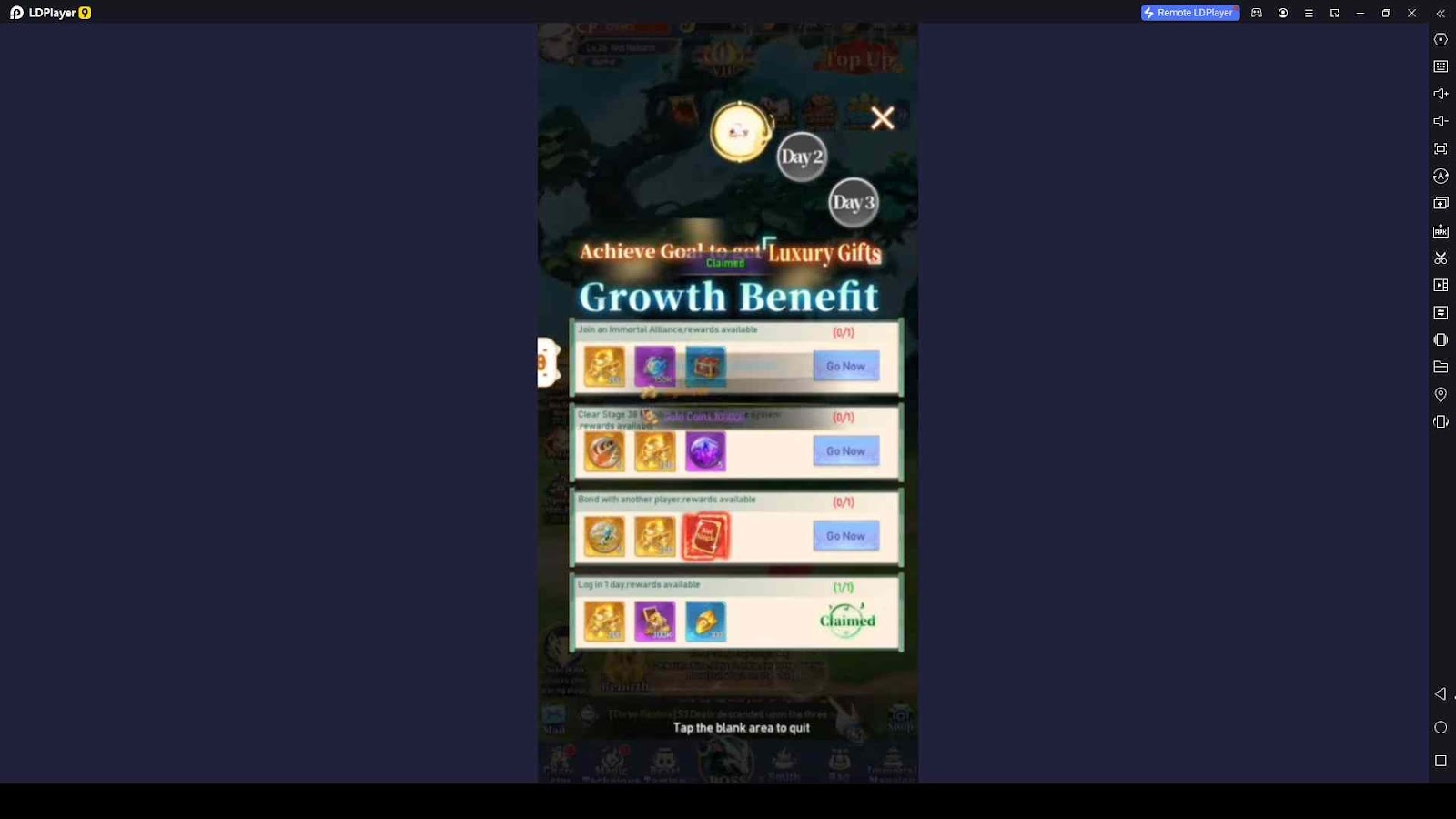 Growth Benefit Tasks and Daily Logins