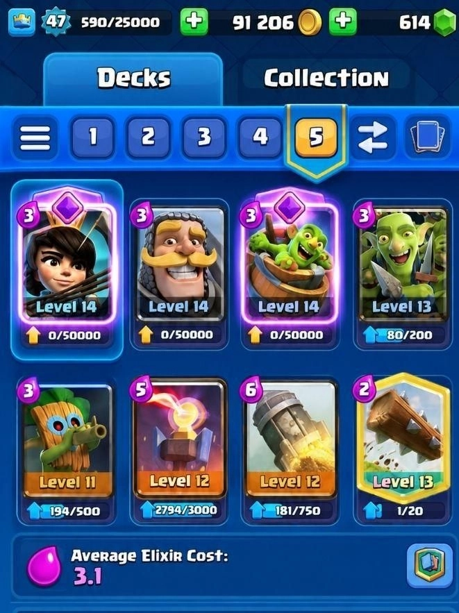 Princess Evolution Log Bait Deck