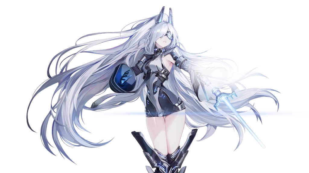 Karakter Chaos Zero Nightmare: Elexia sedang mengenggap belati biru.