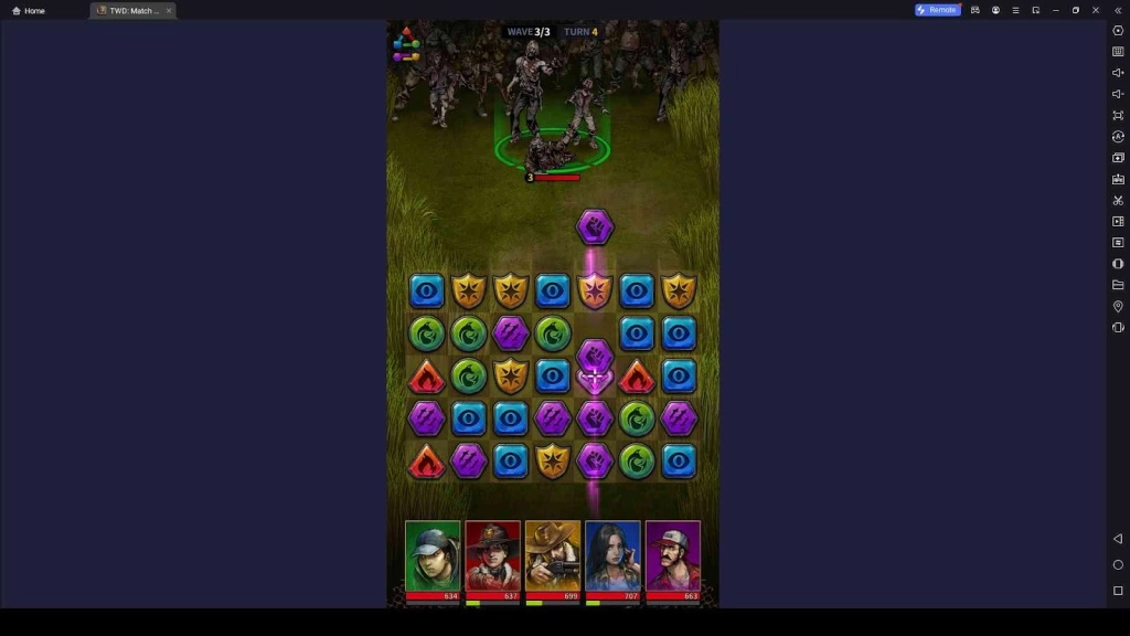 Match Three or More Tiles to Attack