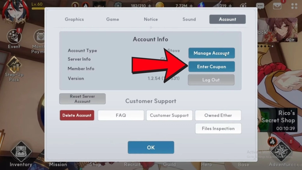 Outerplane Codes’ Redeeming Process Outerplane Codes’ Redeeming Process