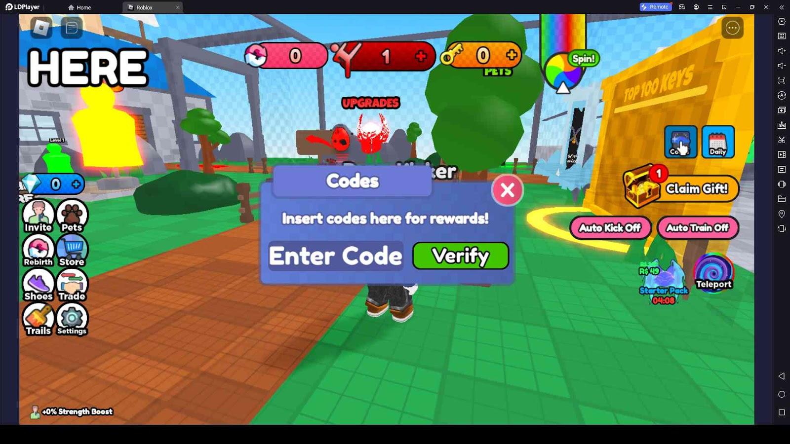 How to Redeem Codes in Kick Door Simulator