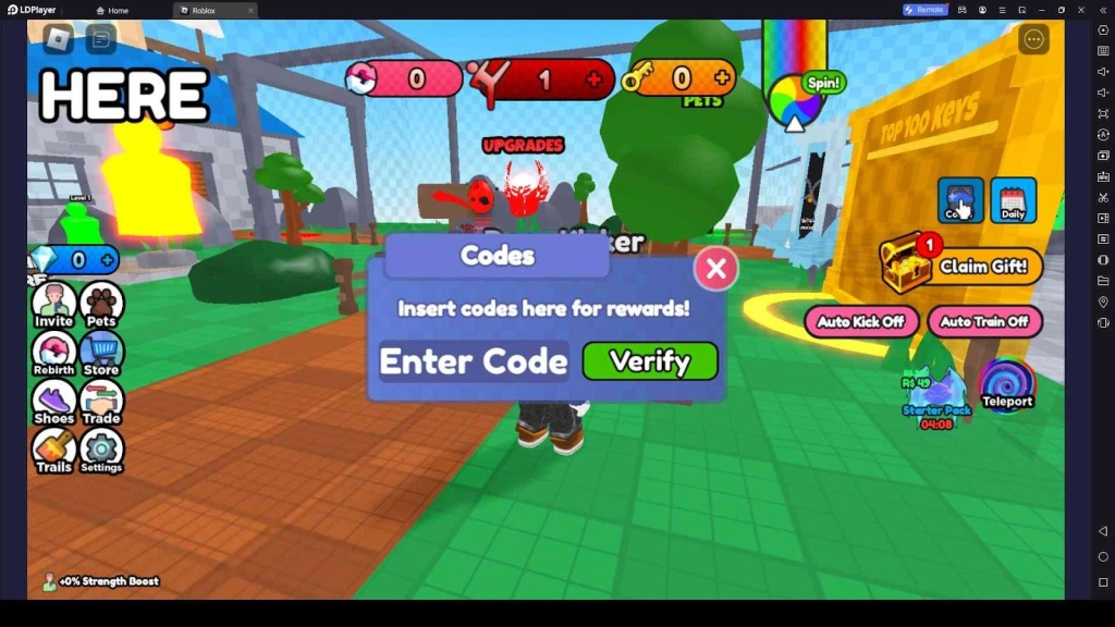 How to Redeem Codes in Kick Door Simulator