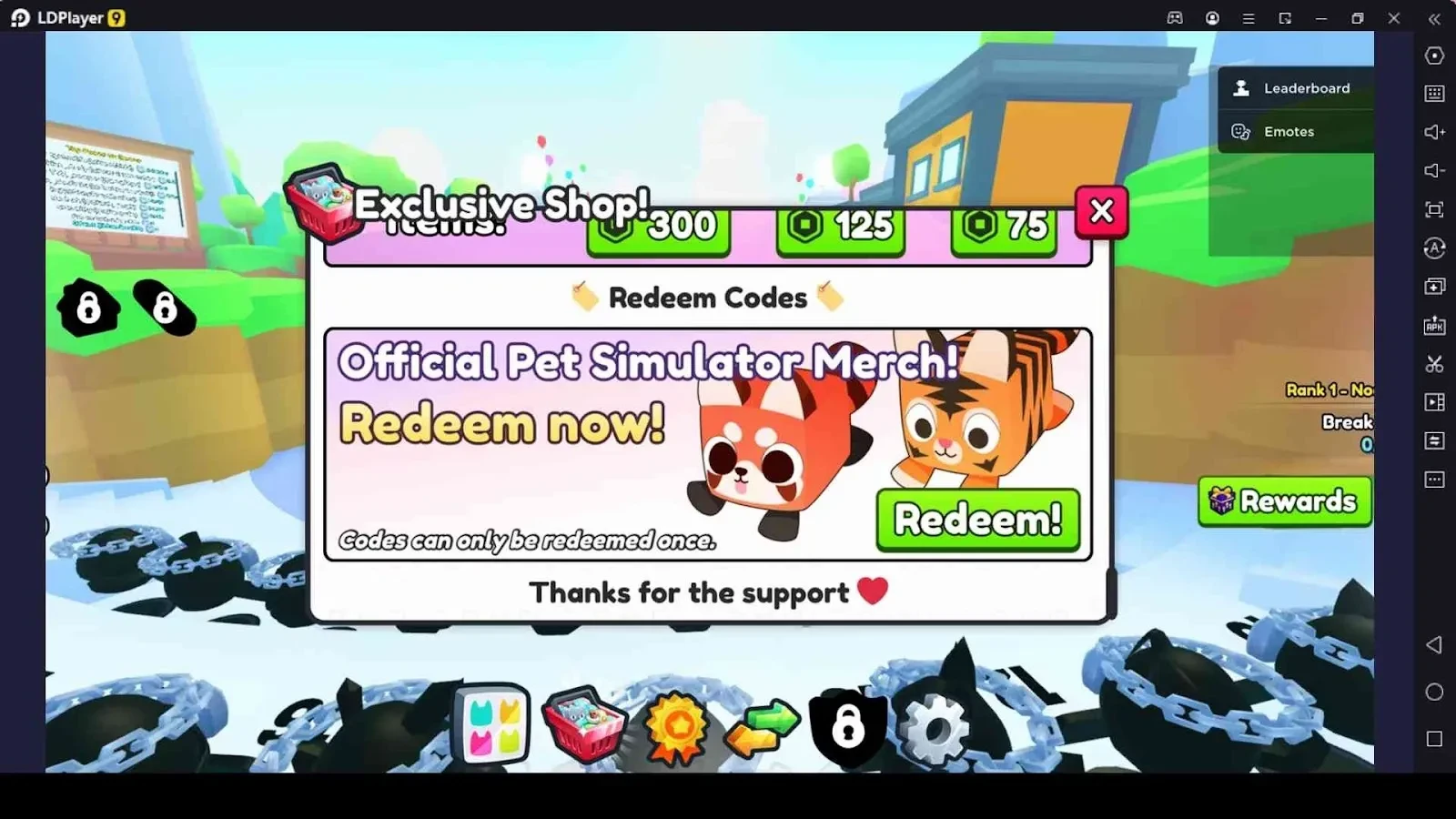 Redeeming Process for Merch Codes in Pet Simulator 99