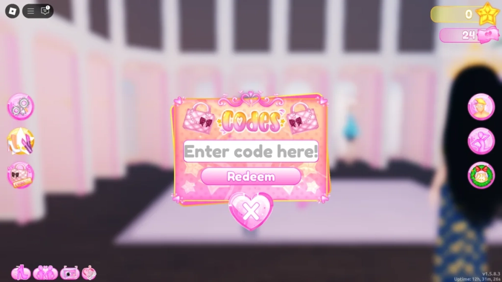 Redeeming Process for the Codes in Dress to Impress