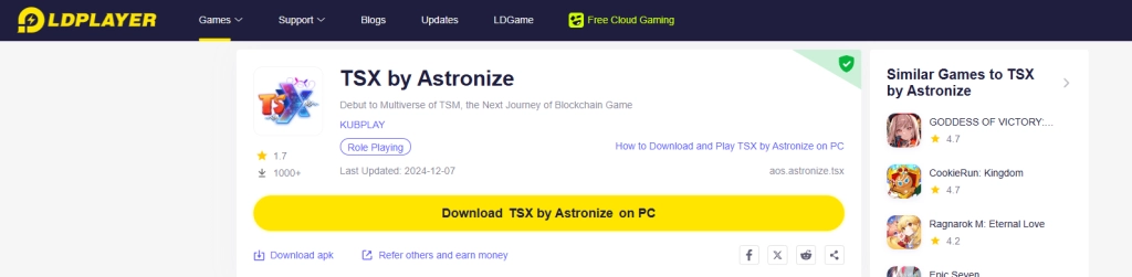 How to Download and Play TSX by Astronize on PC in 2 Steps