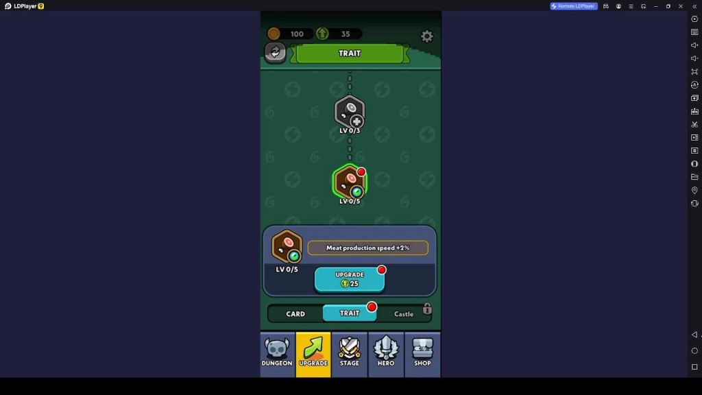 Upgrade the Hero Traits Upgrade the Hero Traits