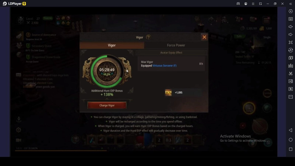 Aid to Increase Leveling Speed