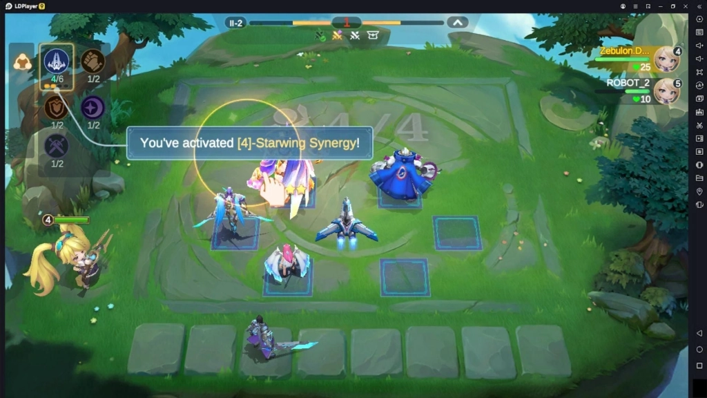 Tampilan Magic Chess di awal dengan karakter awal sinergi Starwing.