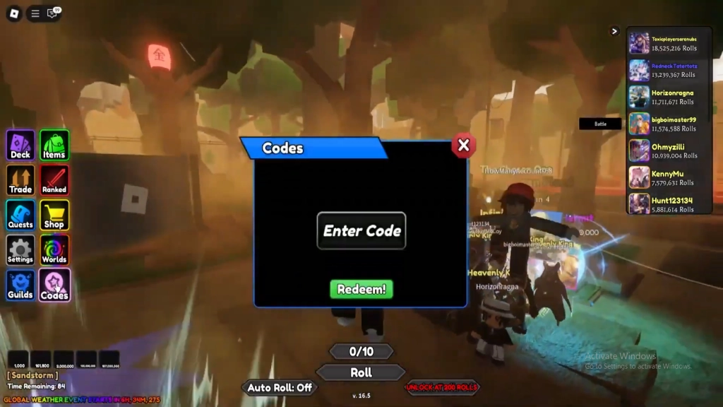 ROBLOXDIDTHIS How to Redeem Codes in Anime Card Battle