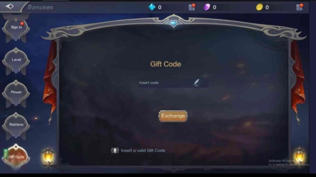 Code Redemption Steps