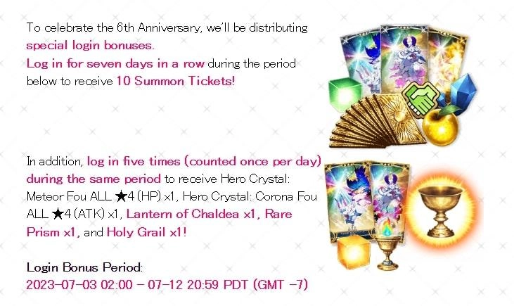Fate/Grand Order 6th Anniversary - How To Get The Most Rewards