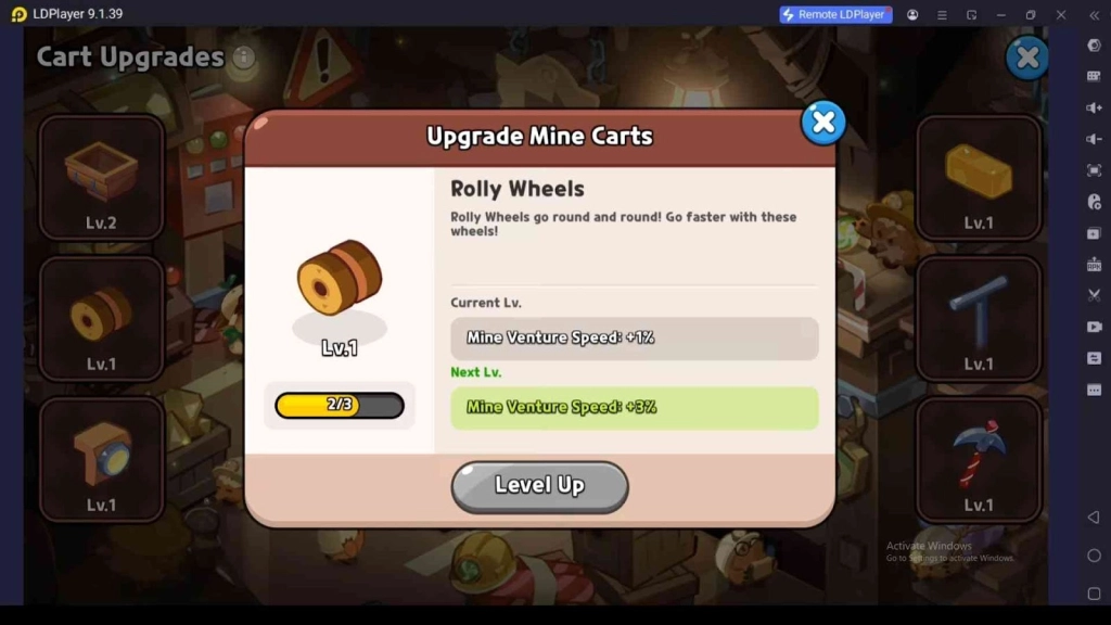 Using Venture Tools and Cart Upgrades