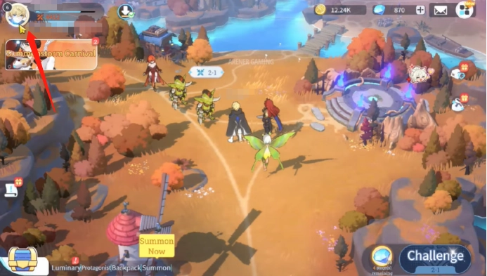 Tap the avatar in the top-left corner