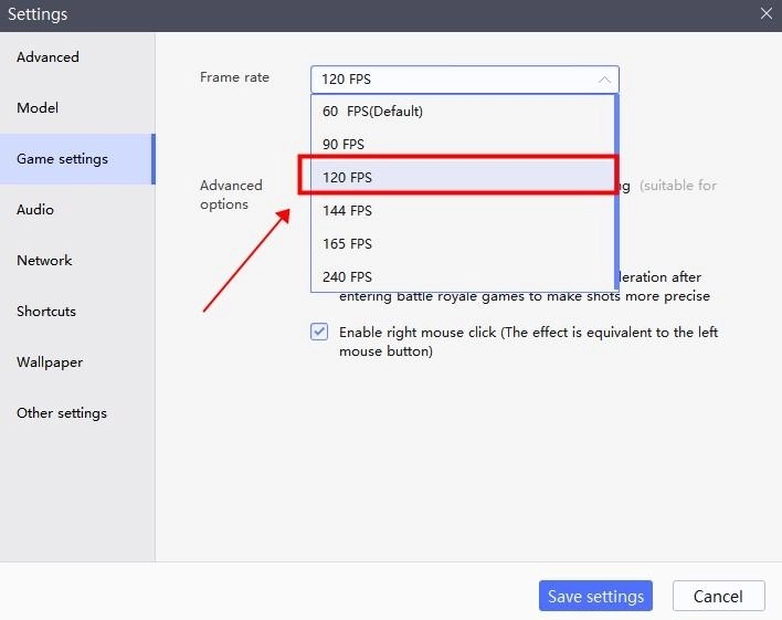 High FPS Mode for Smooth Gameplay