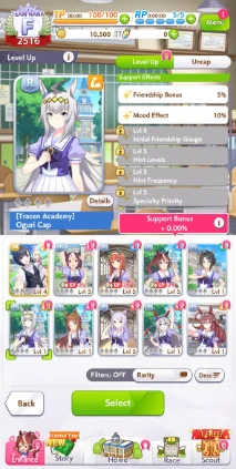 Oguri Cap Base Stats and Growth Rates