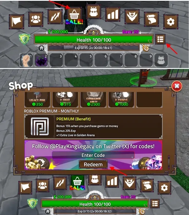 Roblox King Legacy Code อัปเดตล่าสุด 2025