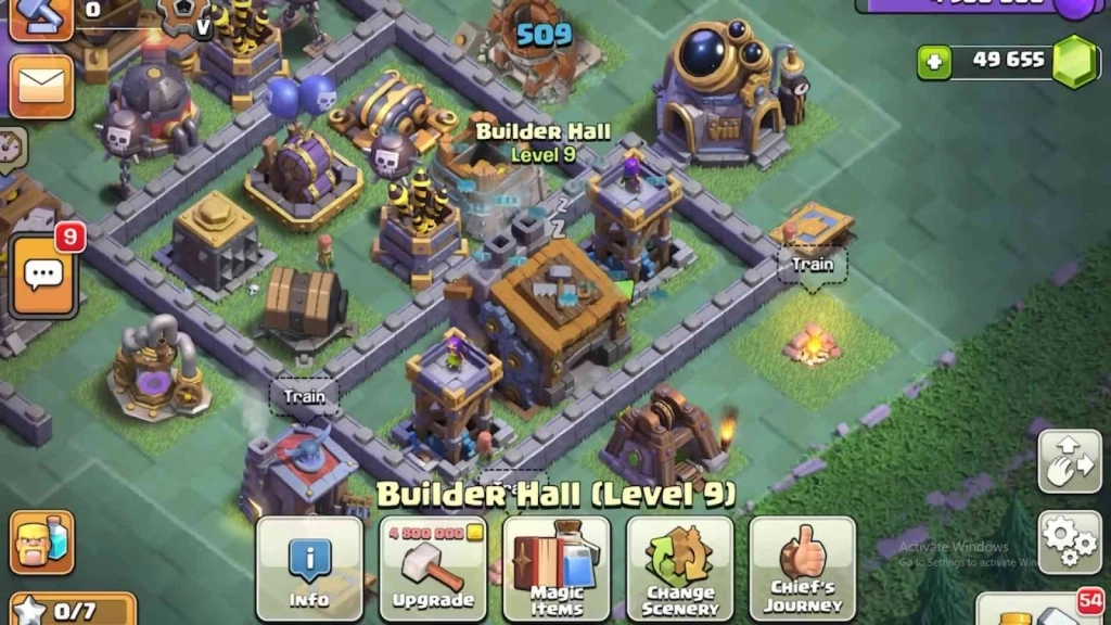 Upgrade a Builder Base Defense to Level 9 
