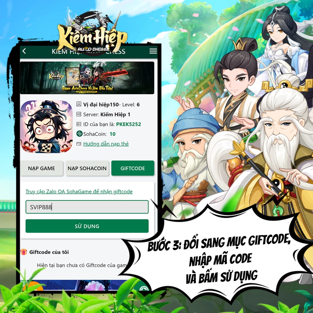 Full bộ code Kiếm Hiệp Auto Chess - Hướng dẫn cách nhập chi tiết