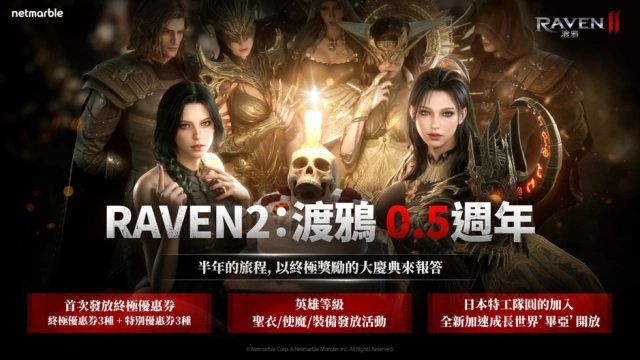《RAVEN2：渡鴉》歡慶上市0.5週年推出眾多活動與終極獎勵