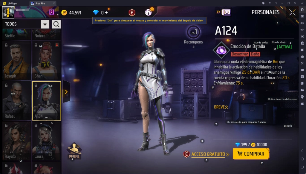 Lista de Niveles de los Mejores Personajes de Free Fire 2025