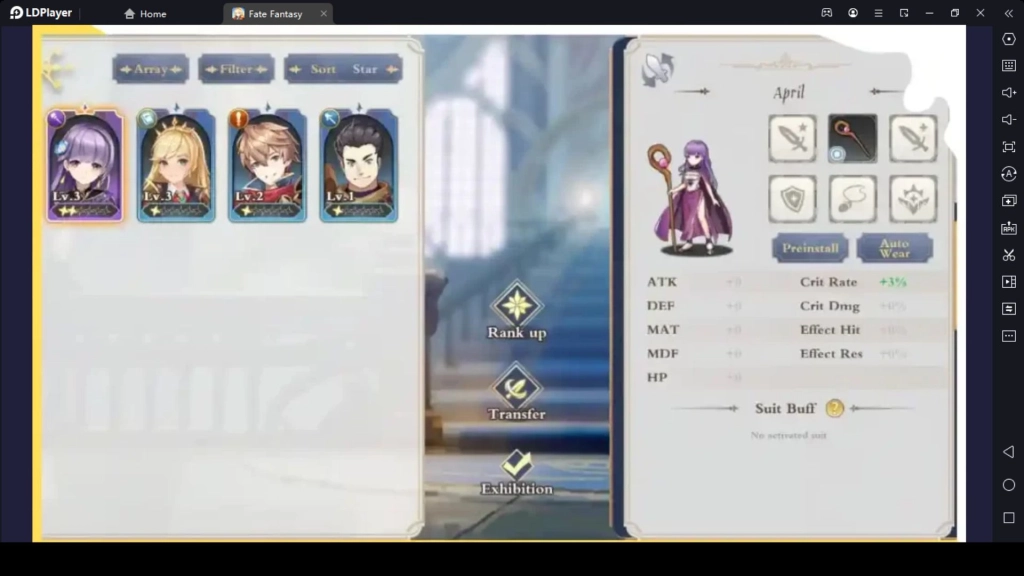 Rank up the Attributes Rank up the Attributes