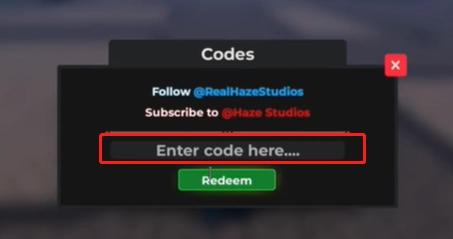 Enter a working code into the Enter Code box.
