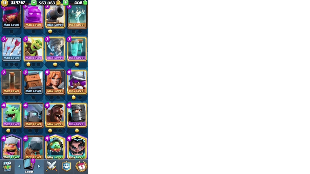 Collect Duplicates of Maxed Cards