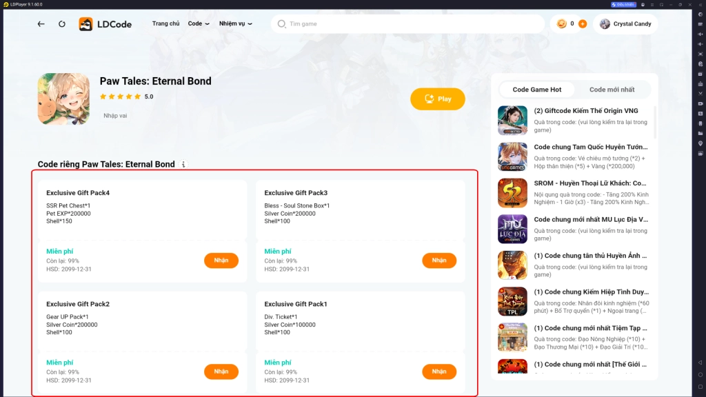 Full bộ code Paw Tales: Eternal Bond - Hướng dẫn cách nhập chi tiết