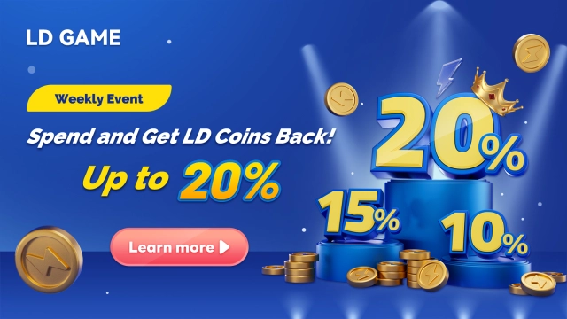 LD Game Weekly Event Returns Bigger: Up to 20% Top-up Cashback!
