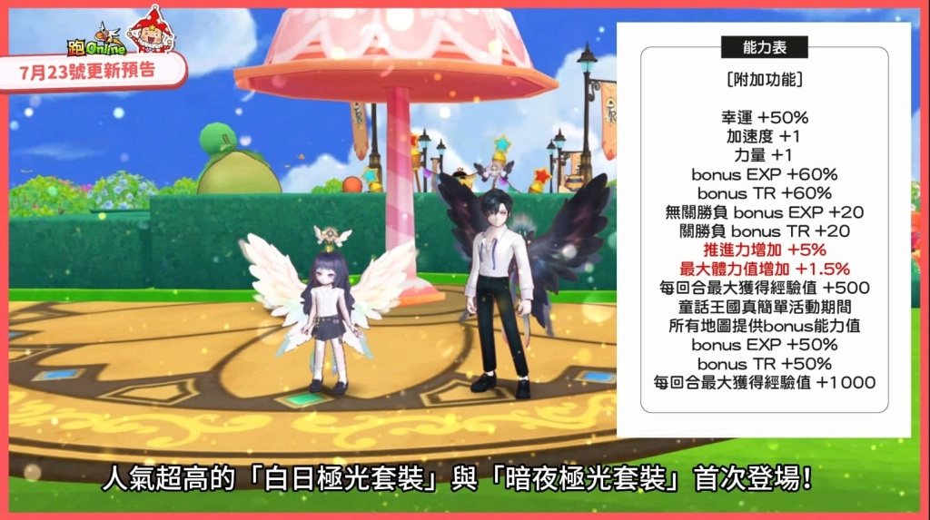 《跑Online》19週年第二彈震撼登場！港台限定「白夜聖魔套裝」降臨童話