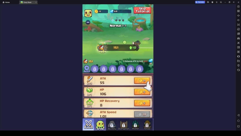 Stats Upgrades in Crazy Bean Stats Upgrades in Crazy Bean