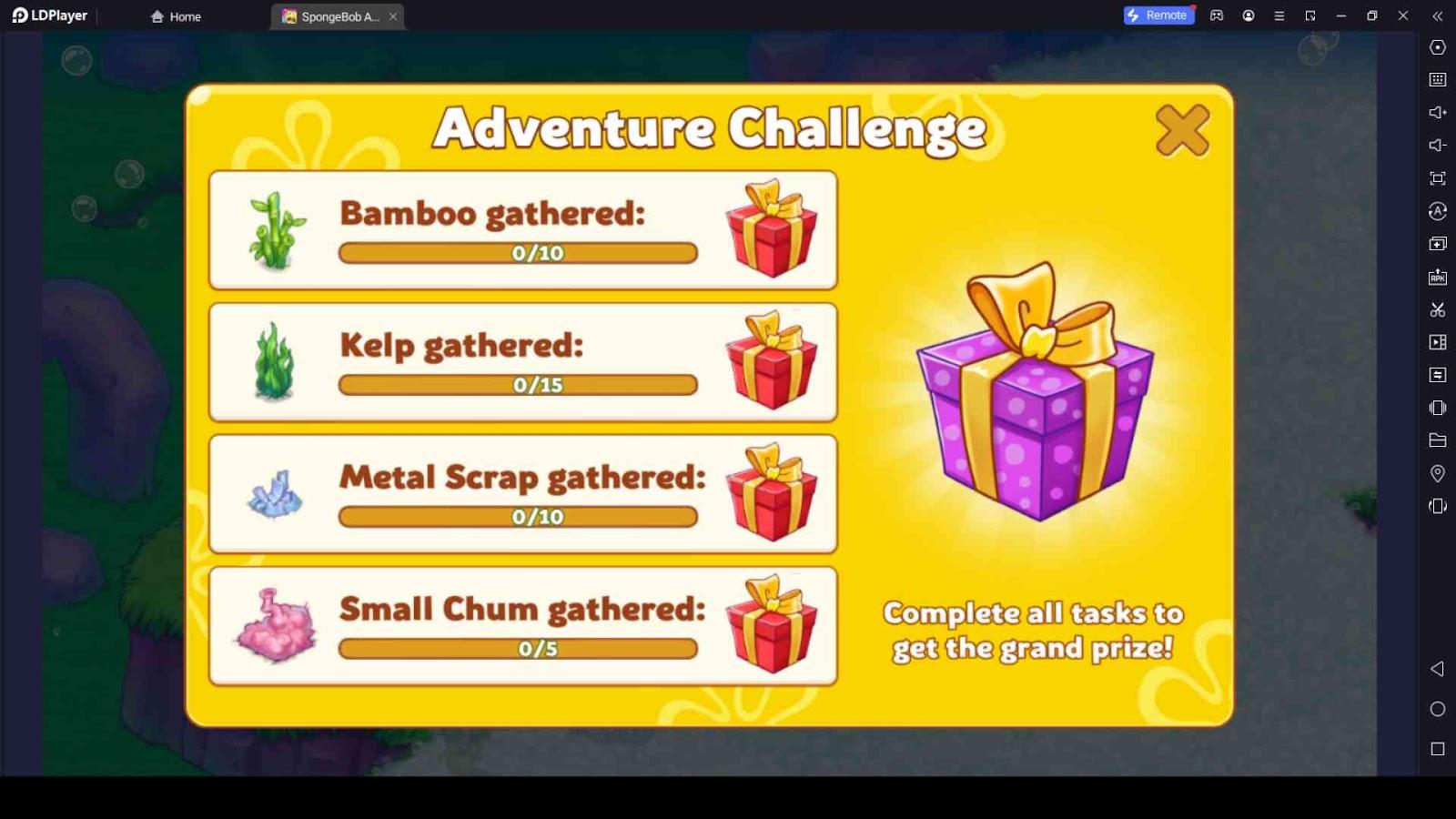 Go through Adventure Challenges