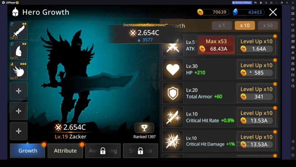 Grow Your Hero for More Power Grow Your Hero for More Power