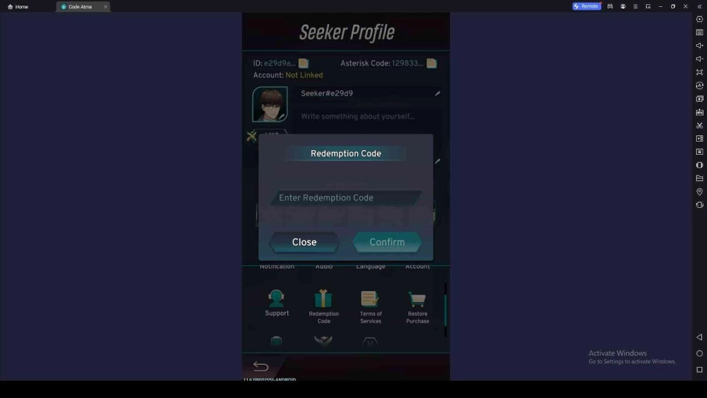How to Redeem Codes in Code Atma