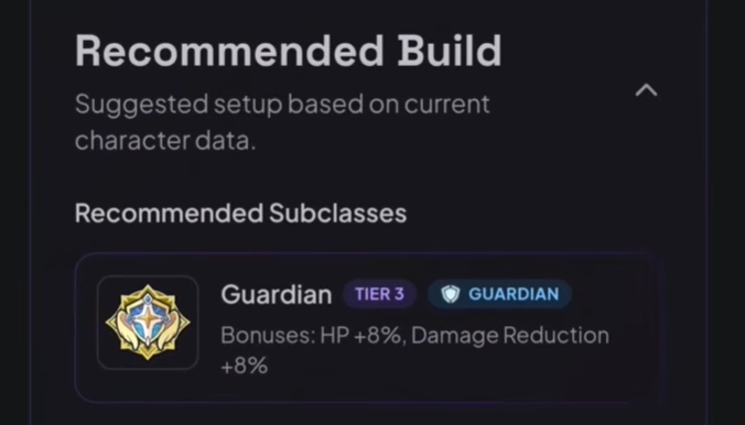 Recommended Sub-class: Guardian Recommended Sub-class: Guardian