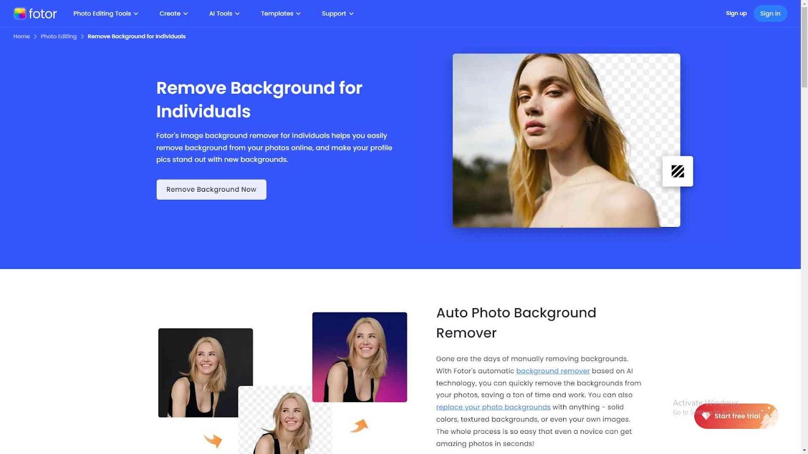 Fotor Background Remover