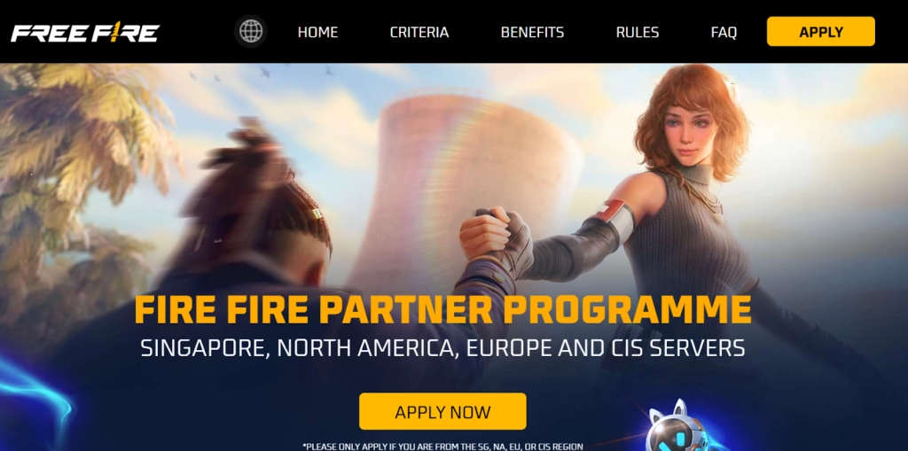 Joining the Free Fire Partner Program