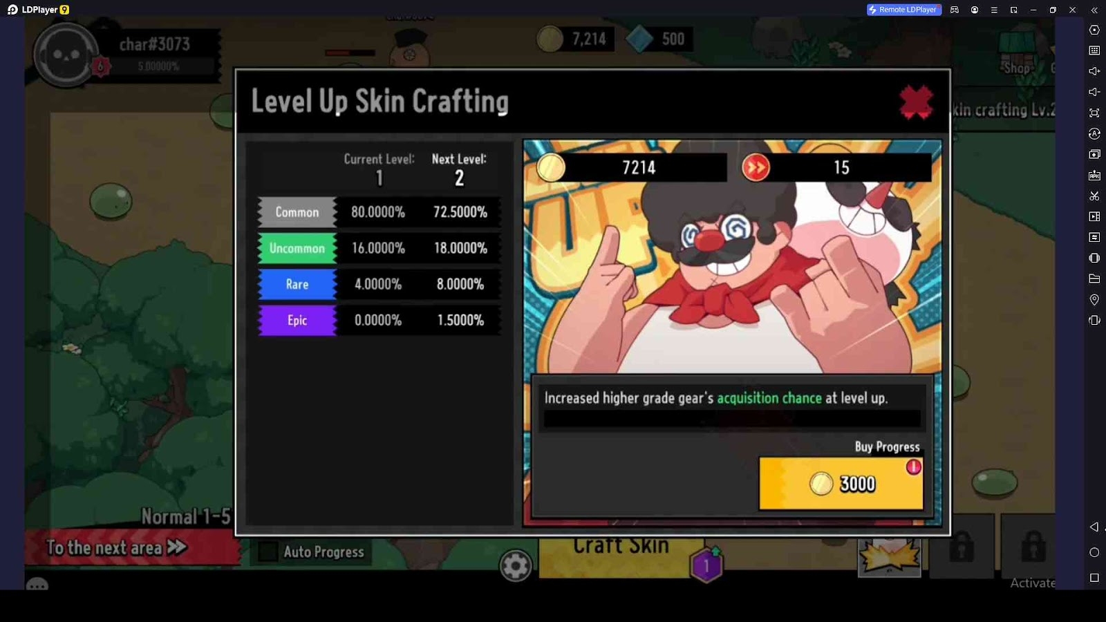 Level up the Skin Crafting