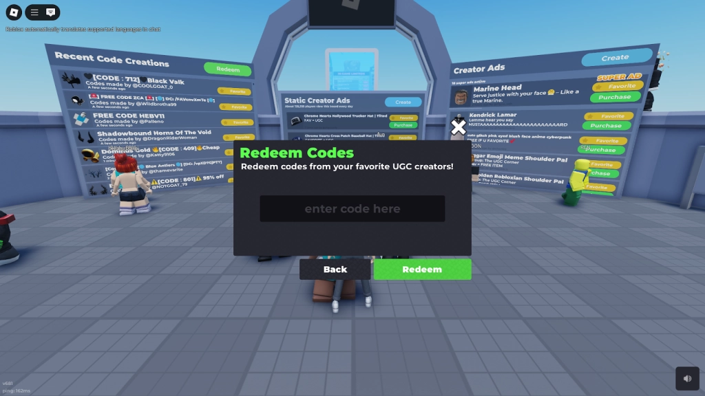 How to Redeem Codes in Roblox Flex UGC