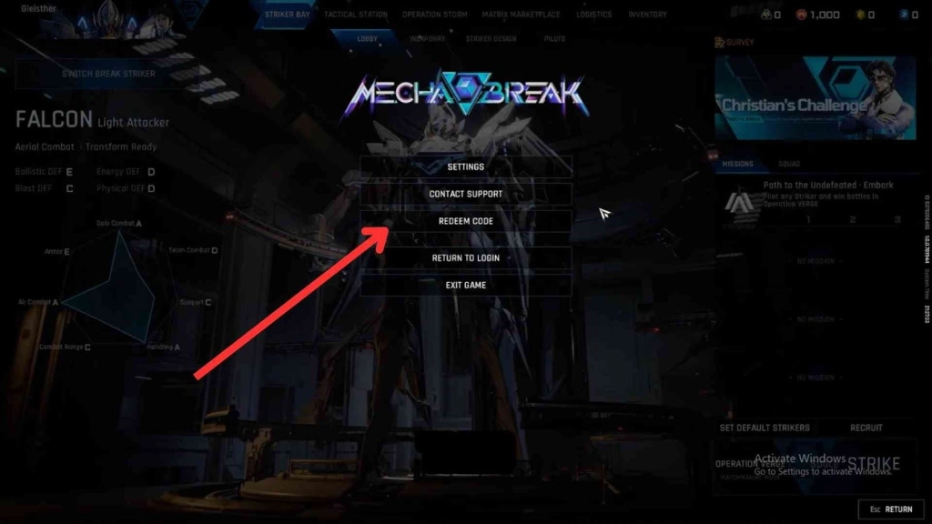 How to Redeem Codes in Mecha Break