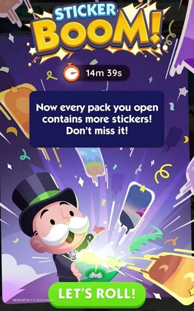 Monopoly GO Sticker Boom Schedule Monopoly GO Sticker Boom Schedule