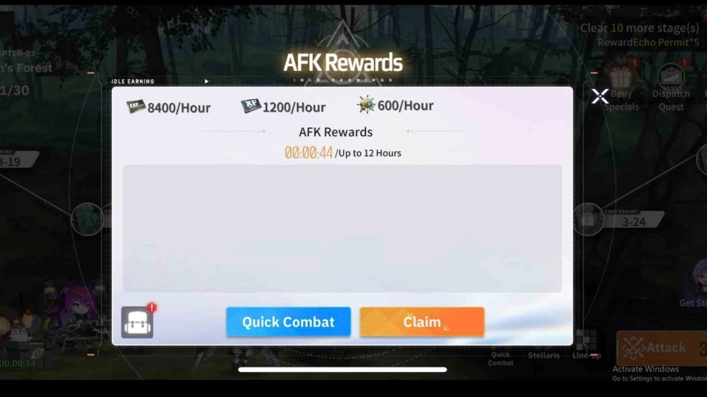 AFK Rewards System
