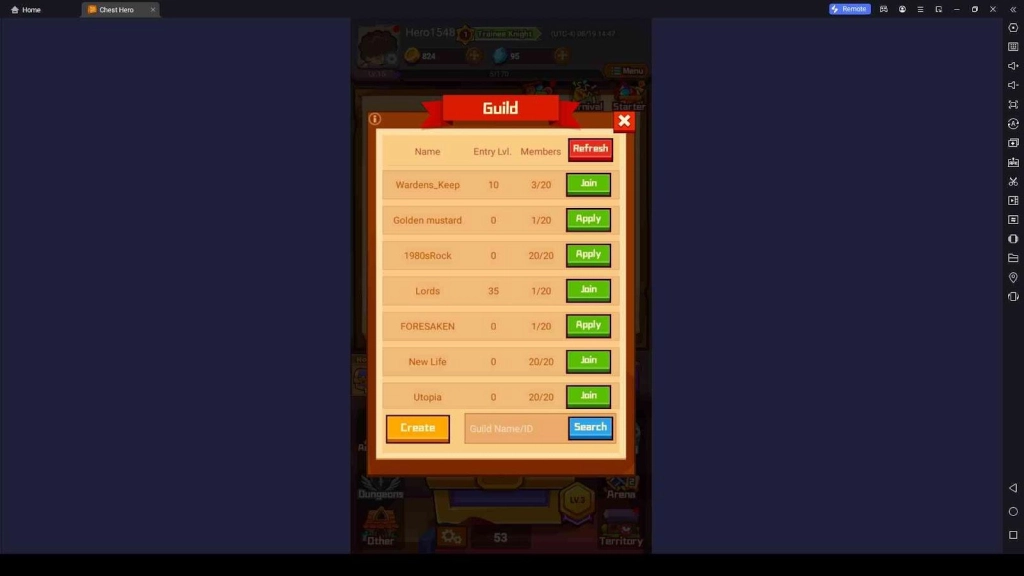 Create or Join a Guild in Chest Hero:Idle RPG